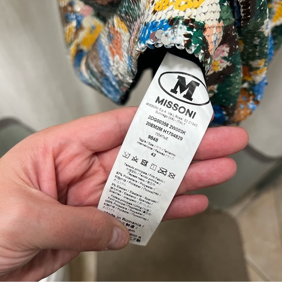 NWT - Missoni FLORAL-PRINT SEQUINED JERSEY MINI DRESS IN MULTICOLOR - 42 - Picture 14 of 16